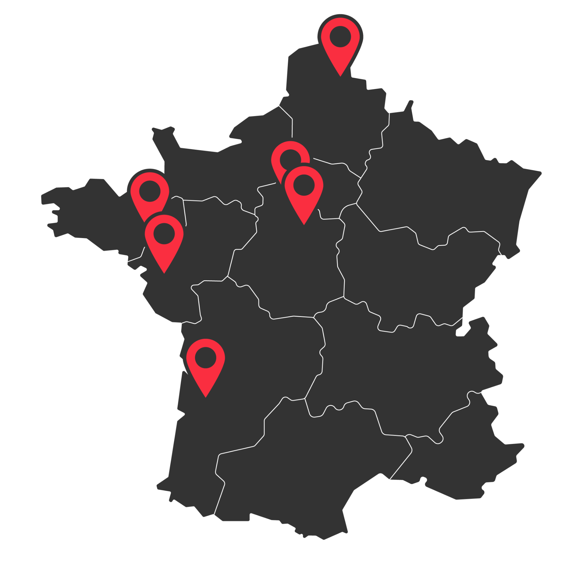 Carte de France avec nos agences